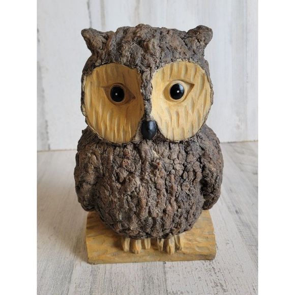 Owl tree bark texture animal figure home decor bird - Picture 1 of 7